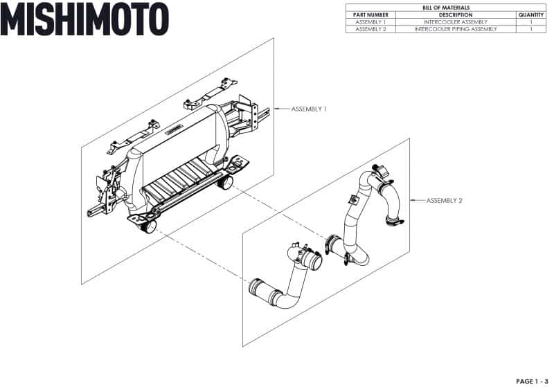 Mishimoto — Mishimoto 21+ Bronco 2.3L High Mount INT Kit BK Core BK Pipes - view 10