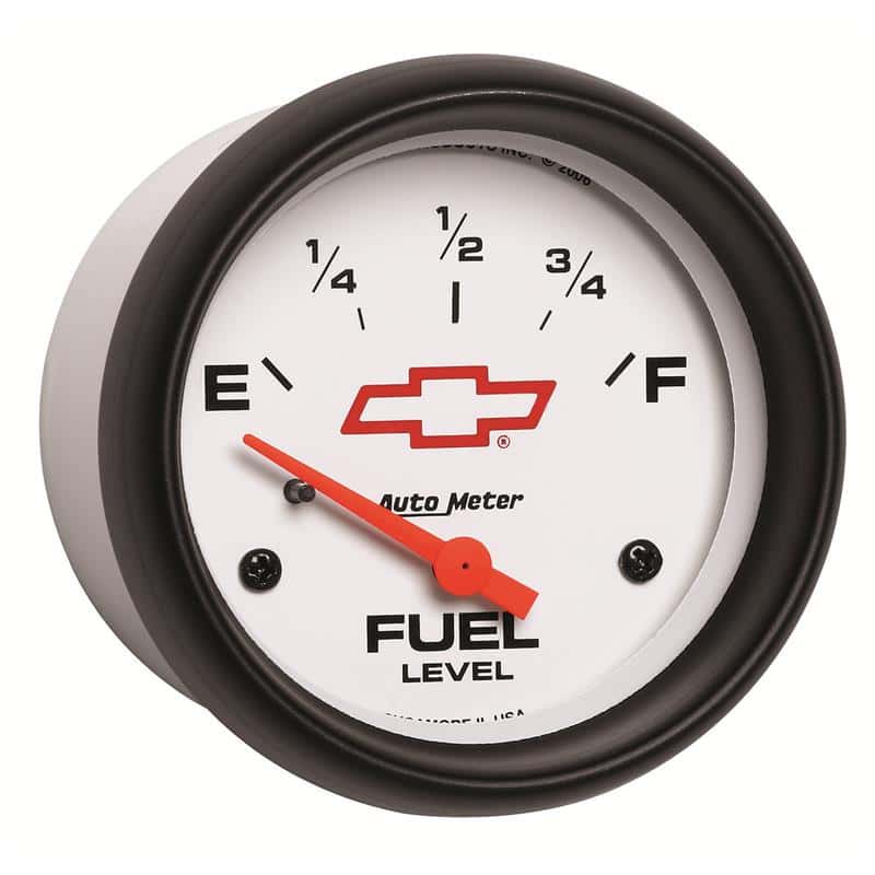 AutoMeter — AutoMeter Gauge Fuel Level 2-5/8in. 0 Ohm(e) to 90 Ohm(f) Elec Chevy Red Bowtie White
2-5/8" FUEL LEVEL, 0 - view 3