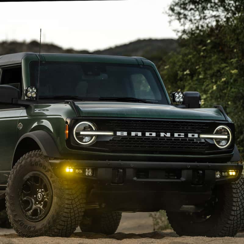 Baja Designs — Baja Designs 21-22 Ford Bronco w/Steel Bumper S2 SAE Sportsmen Fog Pocket Light Kit - Clear - view 2