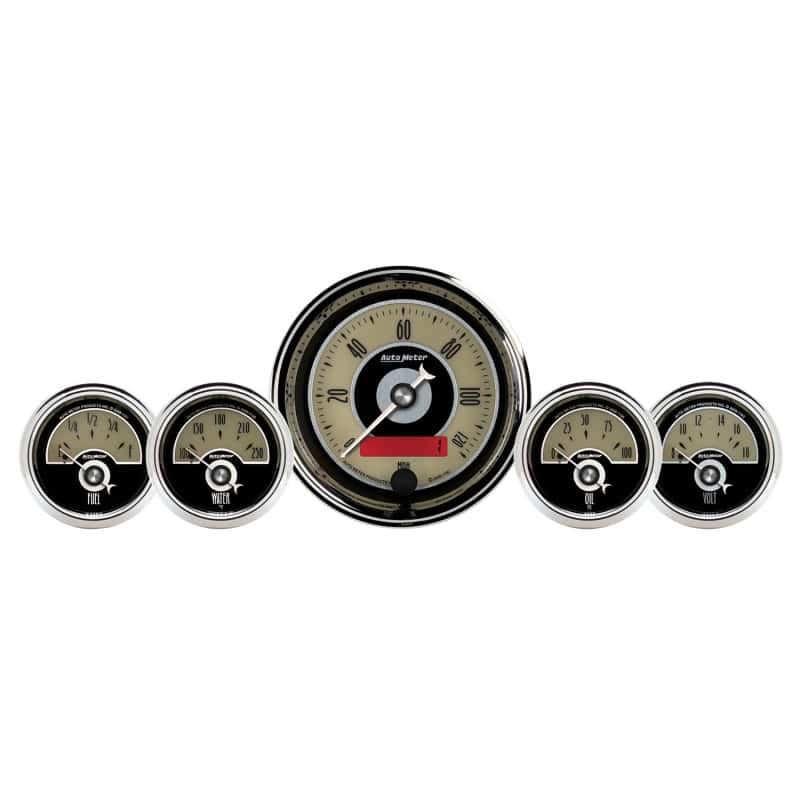 AutoMeter — AutoMeter Gauge Kit 5 Pc. 3-3/8in. & 2-1/16in. Elec. Speedometer Cruiser Ad
5PC GA KT CRUISR AD - view 2