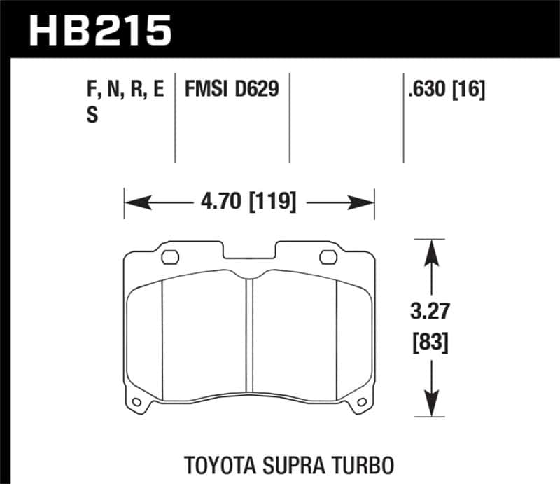 Hawk Performance — Hawk 93-98 Toyota Supra TT HPS Street Front Brake Pads
Disc Brake Pad - view 2