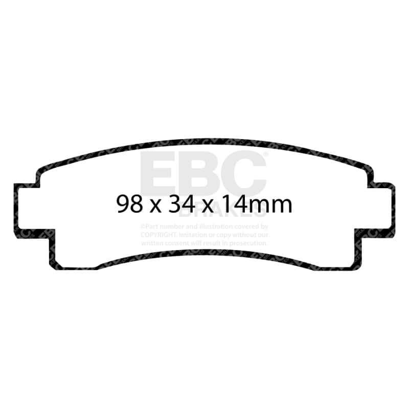 EBC — EBC 91-94 Nissan Sentra SE-R Ultimax Rear Brake Pads
Disc Brake Pad - view 2