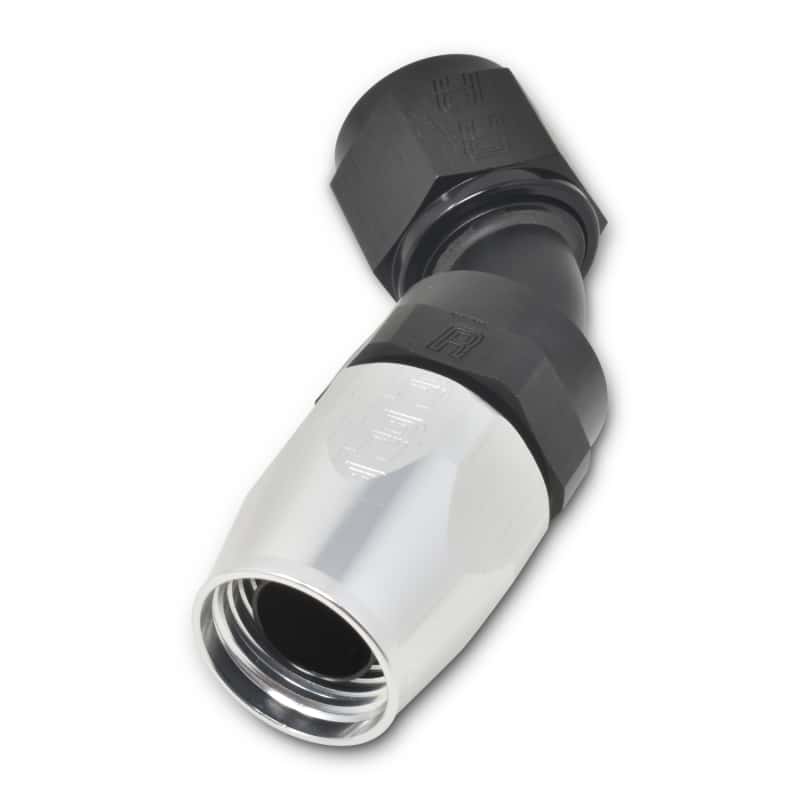 Russell — Russell Performance -12 AN Black/Silver 45 Degree Full Flow Hose End
Hose Fitting - view 5