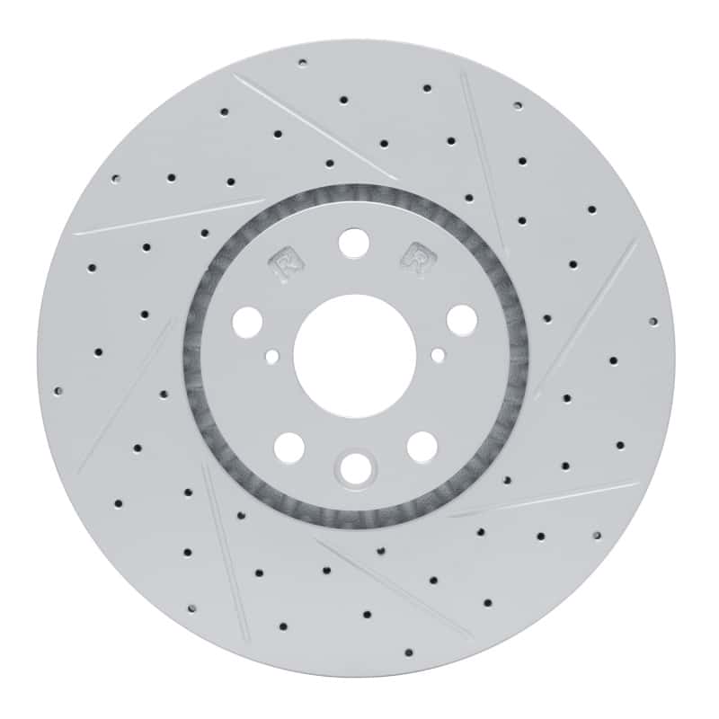 R1 Concepts — R1 06-20 Lexus Is200T Right Front Drilled & Slotted Geo-Carbon Rotor - view 2