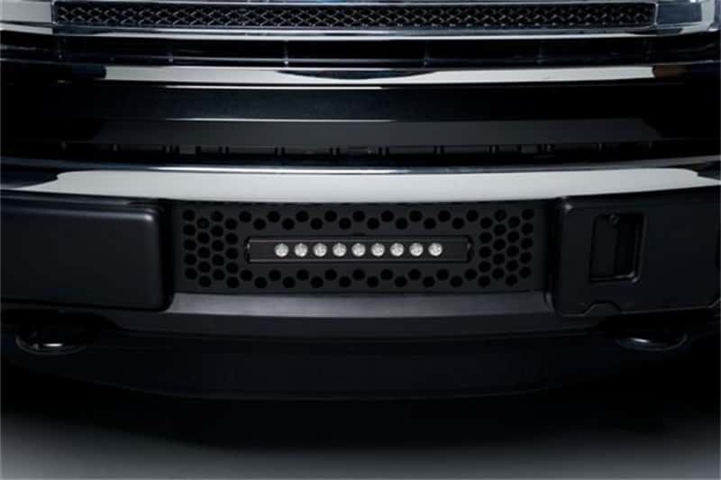 Putco — Putco 11-14 Ford F-150 EcoBoost SS Black Punch Bumper Grille Insert w/ 10in Luminix Light Bar
BmprValanceGrilleIns - view 5
