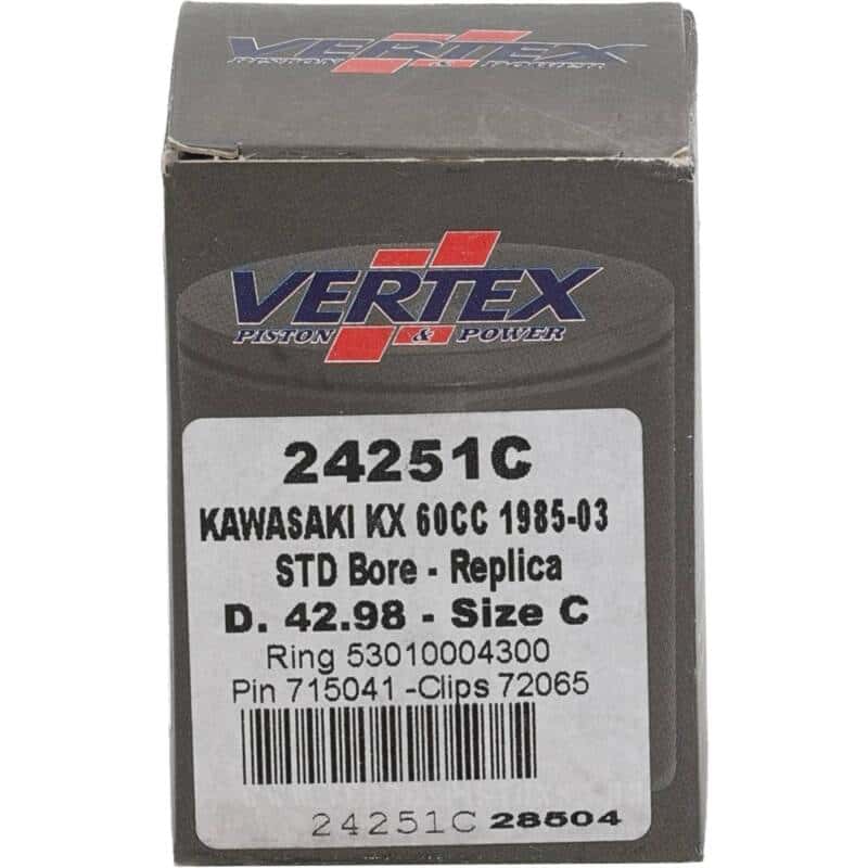 Vertex Pistons — Vertex Piston 83-03 Kawasaki KX 60 60cc Cast Replica Piston Kit - view 3