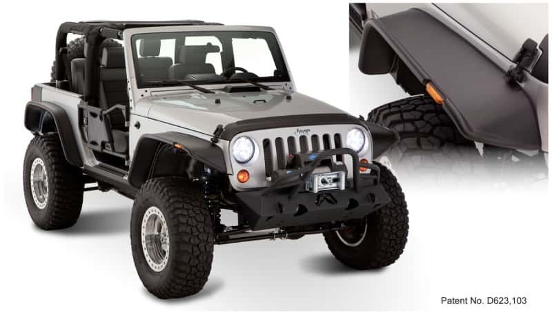 Bushwacker — Bushwacker 07-18 Jeep Wrangler Flat Style Flares 4pc Fits 2-Door Sport Utility Only - Black
FF Jeep Flat Sty 4Pc - view 2