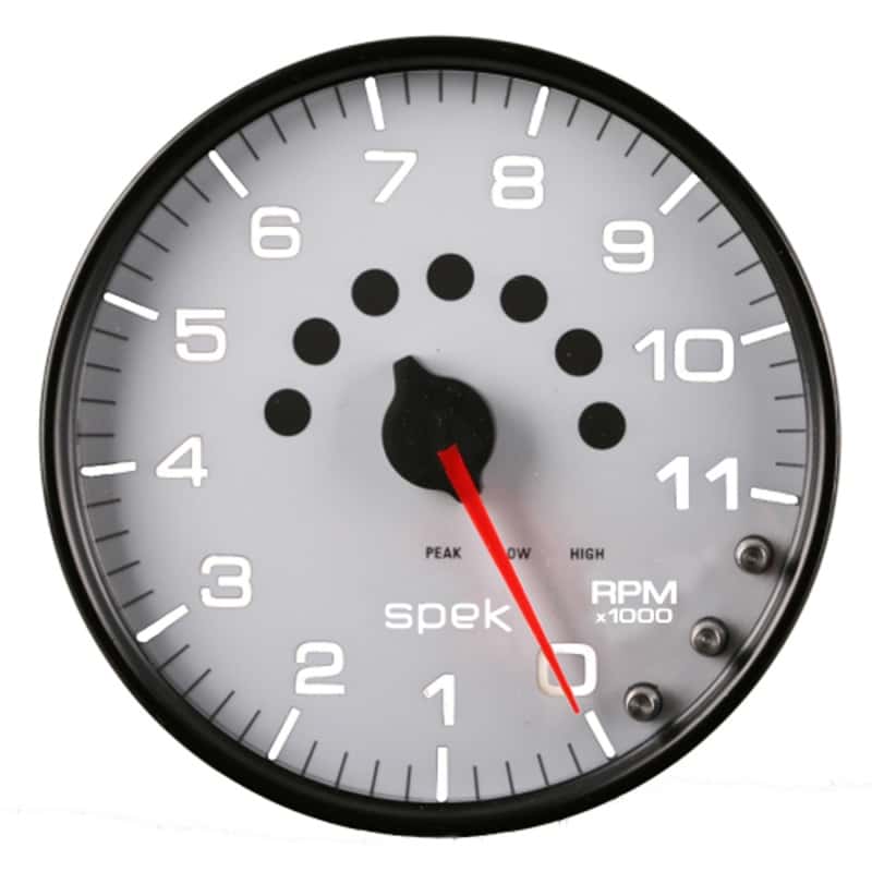 AutoMeter — Autometer Spek-Pro Gauge Tachometer 5in 11K Rpm W/Shift Light & Peak Mem White/Black
GA 5" 11KRPM WCB SPK - view 16