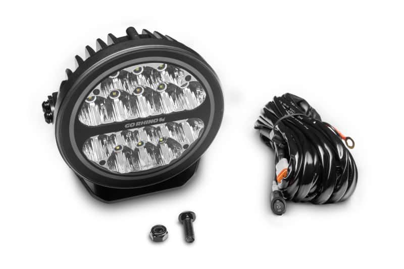 Go Rhino — Go Rhino Xplor Blackout Series Round LED Driving Light w/DRL (Surface/Threaded Stud Mnt) 7in. - Blk
BLK-7"Light With DRL - view 3