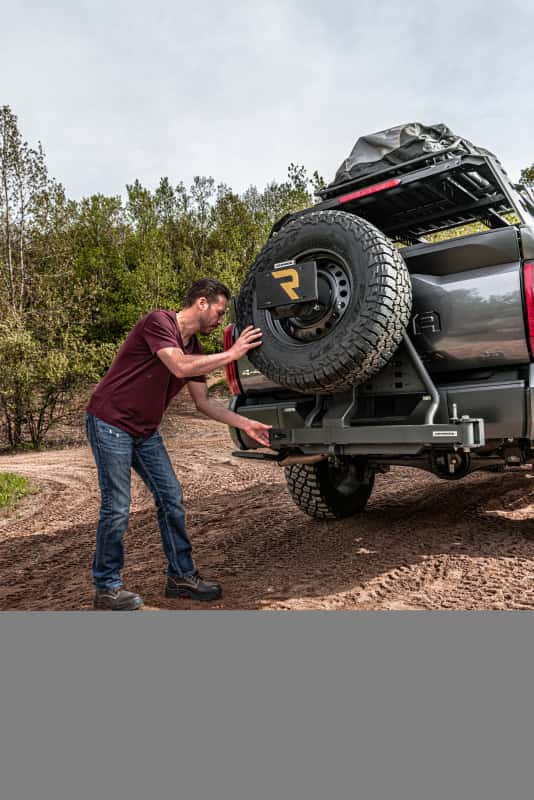 Go Rhino — Go Rhino Swing-A-Way Hitch Mounted Tire Carrier (Lic. Plate Lights Not Included) - Textured Black
2" Hitch TireCarrier - view 12
