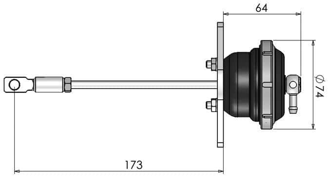 Turbosmart — Turbosmart IWG75 Mitsubishi EVO 10 24 PSI Black Internal Wastegate Actuator - view 6
