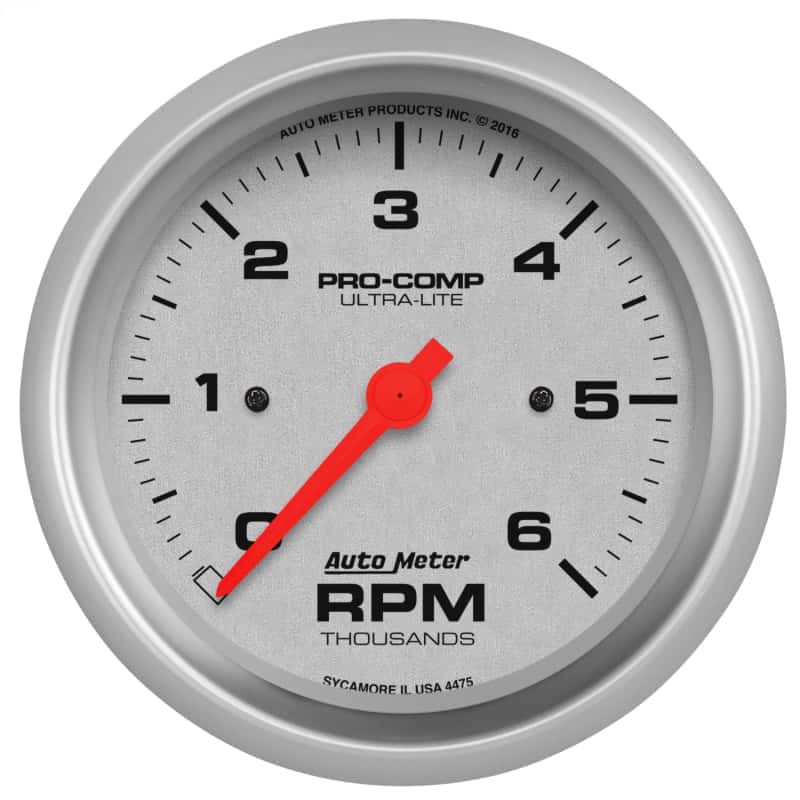 AutoMeter — AutoMeter Ultra-Lite 3-3/8in. 0-6K RPM In-Dash Tachometer Gauge
3-3/8" TACH, 6,000 R - view 1