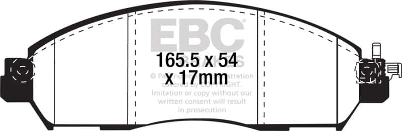 EBC — EBC 17+ Nissan Leaf Electric Ultimax Front Brake Pads
Disc Brake Pad - view 1