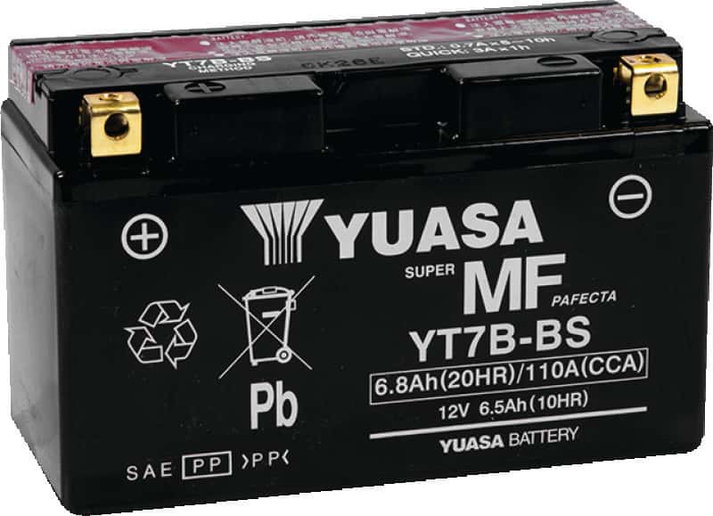 Yuasa Battery — Yuasa YT7B-BS Maintenance Free AGM 12-Volt Battery w/Bottle - view 1