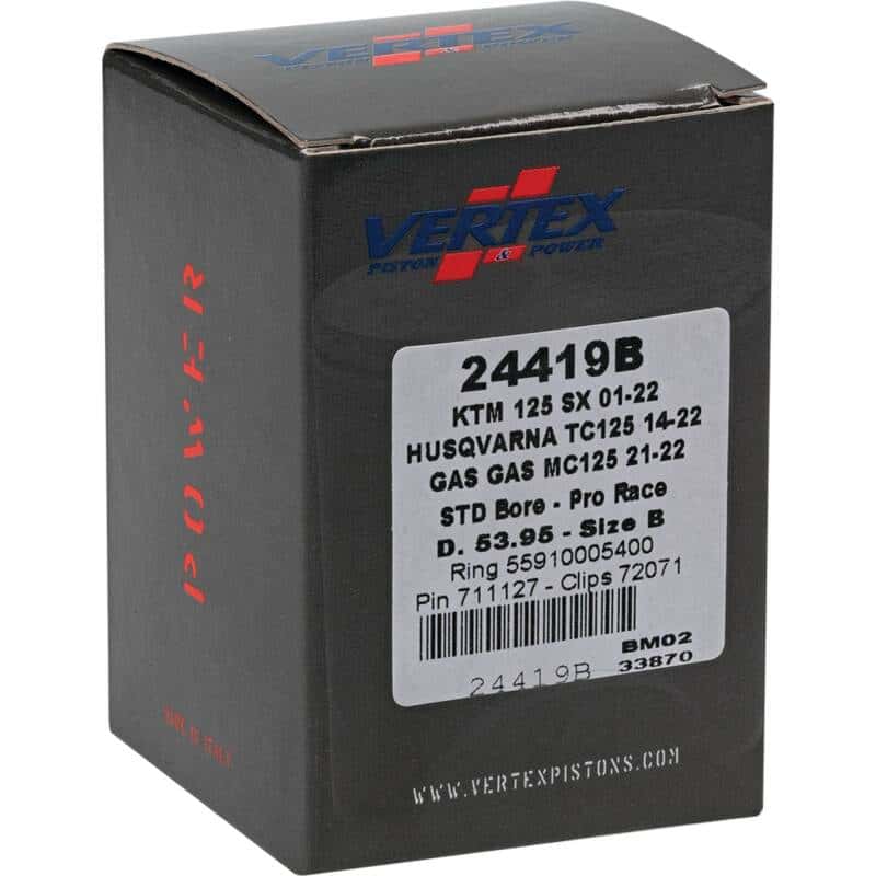 Vertex Pistons — Vertex Piston 01-16 KTM 125 EXC 125cc Forged Pro Race Piston Kit - view 5