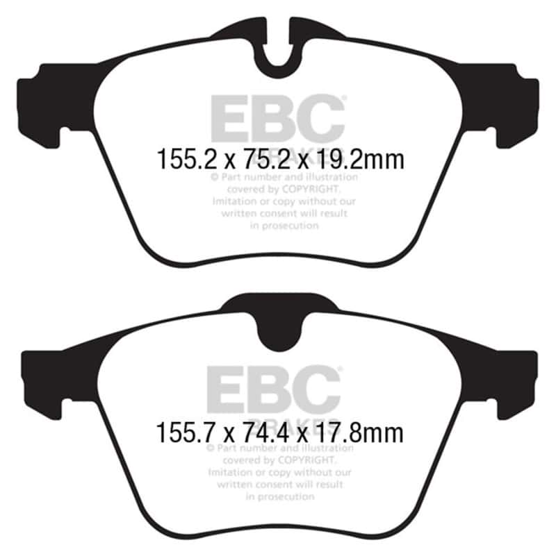 EBC — EBC 13+ Jaguar F-Type (Cast Iron Rotors Only) 3.0 Supercharged (340) Redstuff Front Brake Pads
Disc Brake Pad - view 1