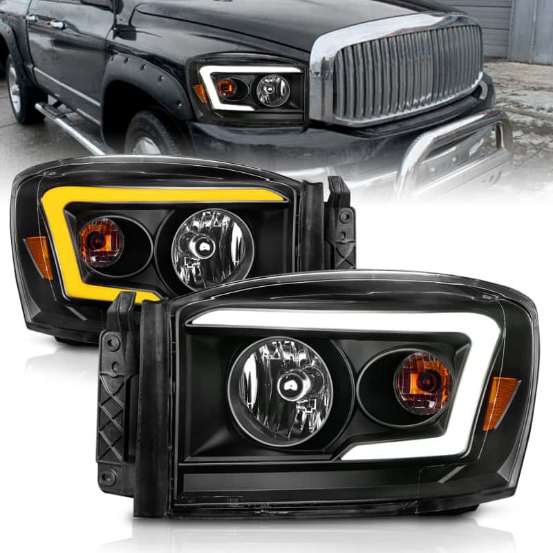 ANZO — ANZO 06-09 Dodge RAM 1500/2500/3500 Headlights Black Housing/Clear Lens (w/Switchback Light Bars)
Head Light Set
HdLtSet - view 1