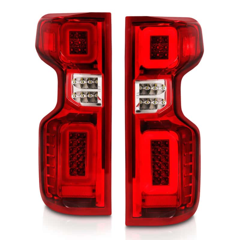 ANZO — ANZO 19-21 Chevy Silverado Work Truck Full LED Taillights Chrome Housing Red Lens G2(w/C light Bars) - view 14