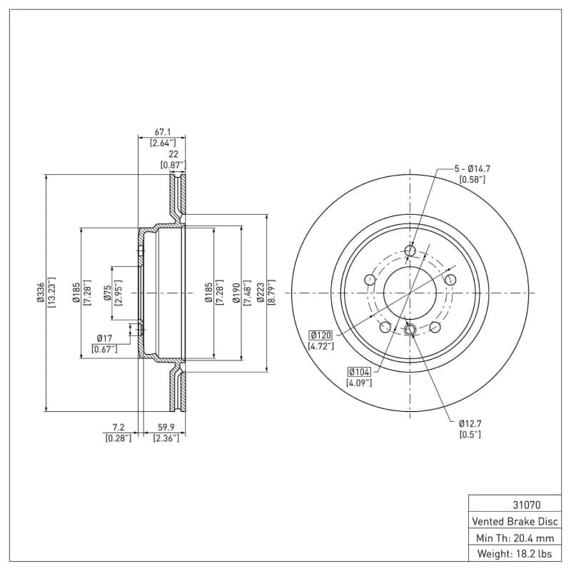 DFC — DFC 06-15 BMW 330i Rear GeoSPEC Coated Rotor
DFC Brake Rotor - view 2