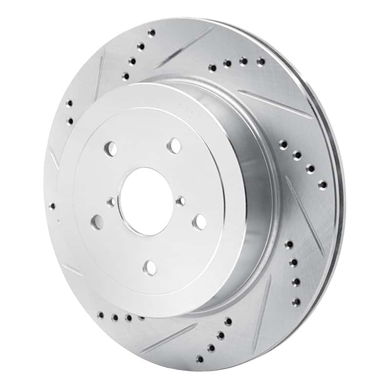 R1 Concepts — R1 05-07 Subaru Impreza Rear Left Drilled & Slotted Silver Brake Rotor
R1 Brake Rotor Drill - view 2