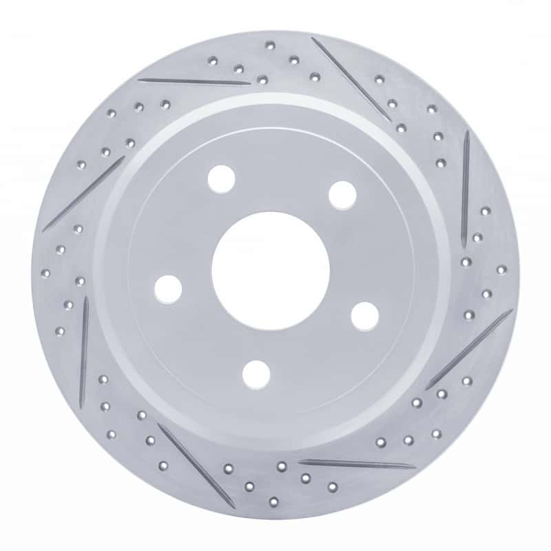 R1 Concepts — R1 07-18 Jeep Wrangler Rear Right Drilled & Slotted Geo-Carbon Rotor - view 1
