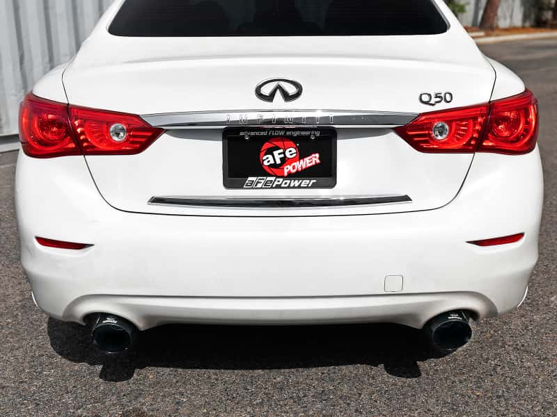 aFe — aFe Takeda 2.5in 304 SS Cat-Back Exhaust System w/ Black Tips 16-18 Infiniti Q50 V6-3.0L (tt)
Cat-Back Exhaust - view 6