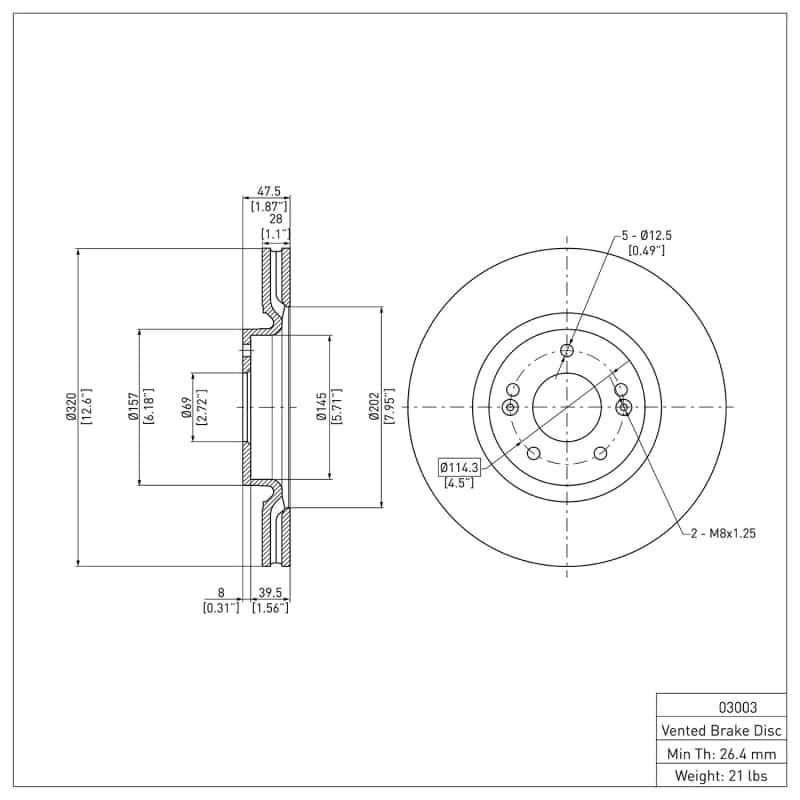 DFC — DFC 11-25 Hyundai Tucson Front GeoSPEC Coated Rotor
DFC Brake Rotor - view 2