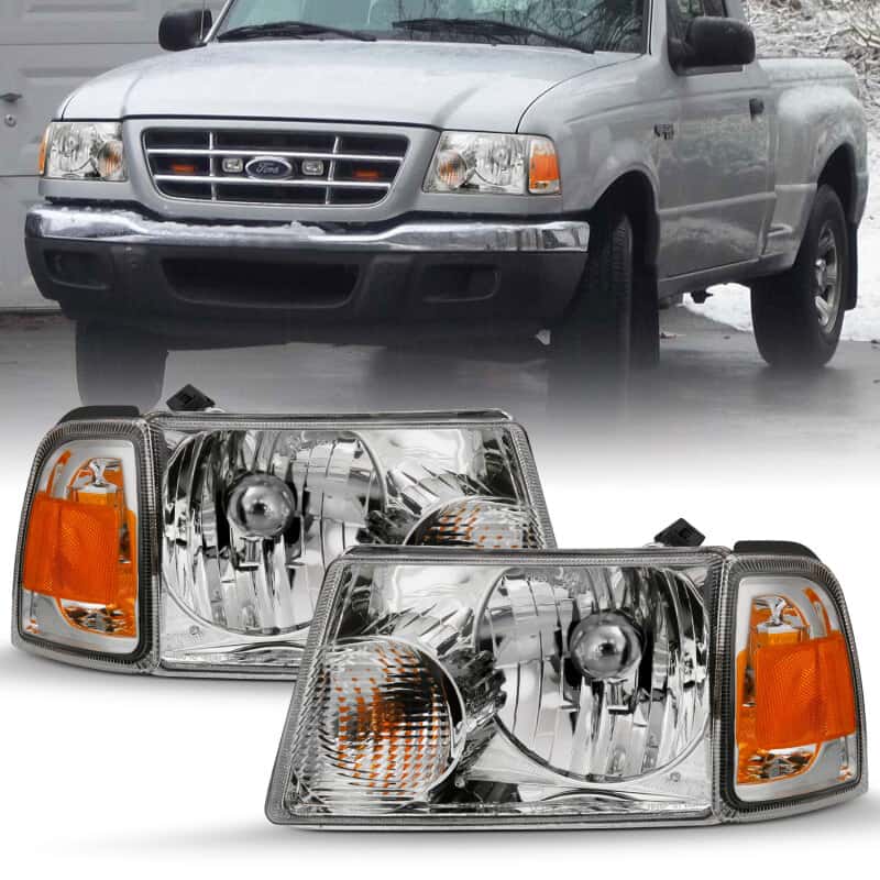 ANZO — ANZO 2001-2011 Ford Ranger Crystal Headlight Chrome w/Corner Lights (OE Replacement)
Head Light Set
HdLtSet - view 2