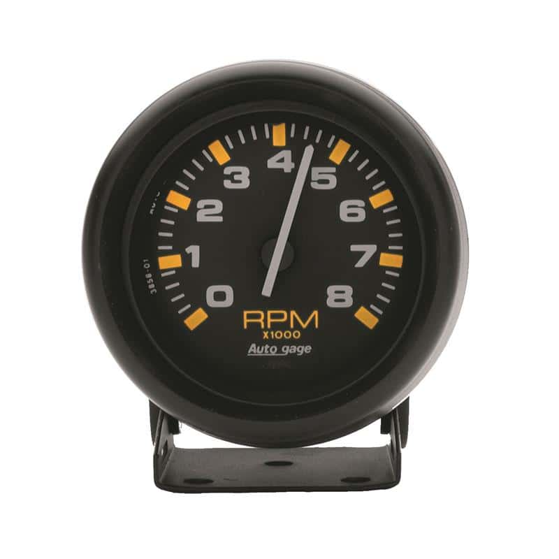AutoMeter — Autometer Autogage 3-3/4in. 0-8K RPM Black Dial/Black Case Pedestal Tachometer
2.75" TACH 8kRPM S B - view 2