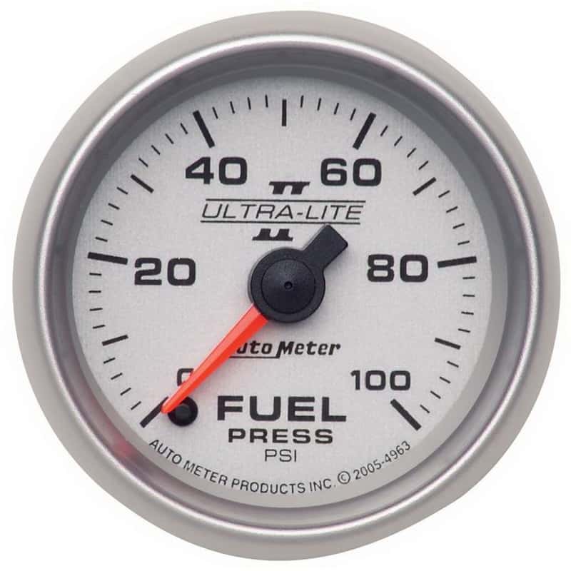 AutoMeter — Autometer Ultra-Lite II 52mm 0-100 PSI Full Sweep Electronic Fuel Pressure Gauge
2-1/16" FUEL PRESS, - view 1