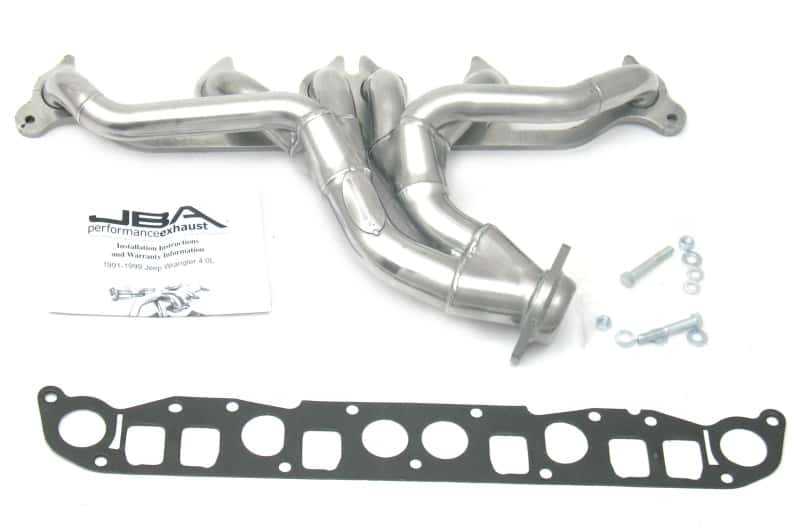 JBA — JBA 91-99 Jeep 4.0L 1-1/2in Primary Silver Ctd Cat4Ward Header
Exhaust Header - view 1