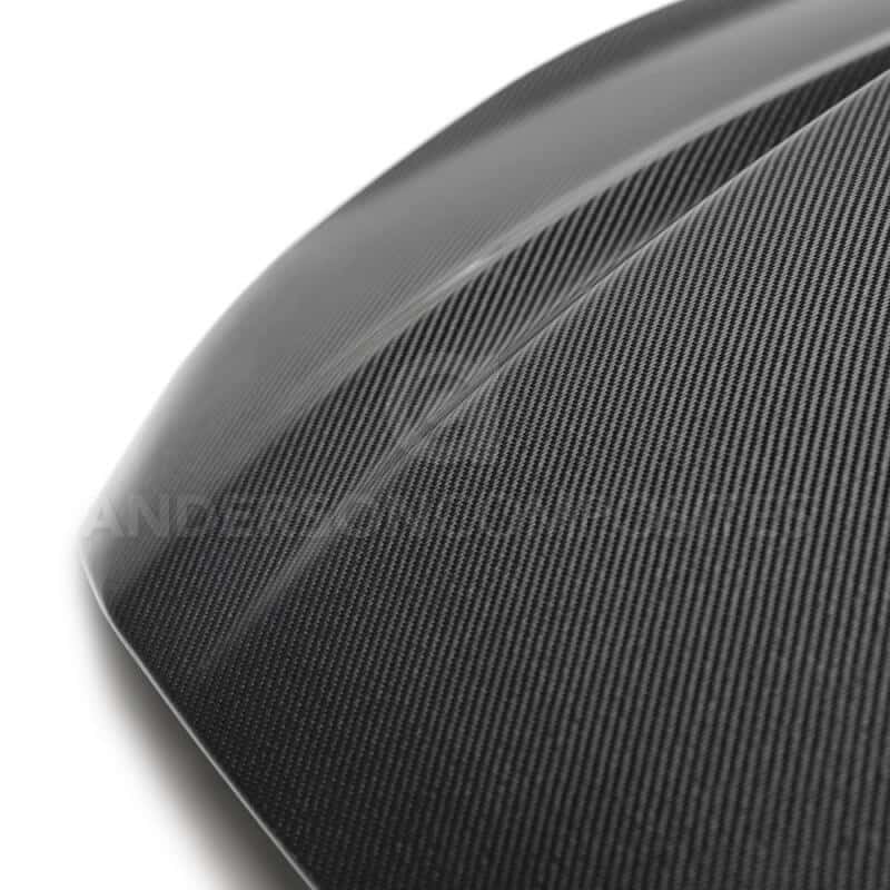 Anderson Composites — Anderson Composites 2018 Ford Mustang Double Sided Type-CJ 4in Carbon Fiber Cowl Hood - view 4