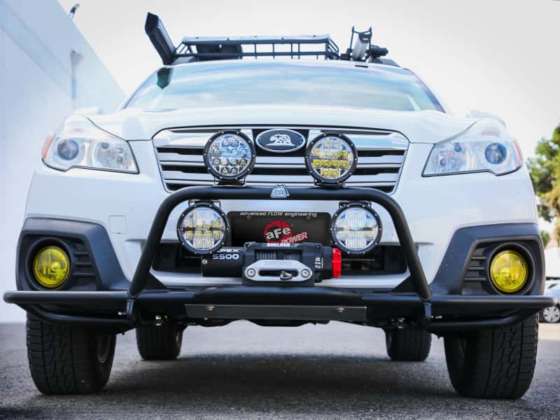 aFe — aFe POWER 20-23 Subaru Outback H4 2.4L (t) / H4 2.5L Terra Guard Front Bumper w/ Winch Mount - Black
Bumper Guard - view 4