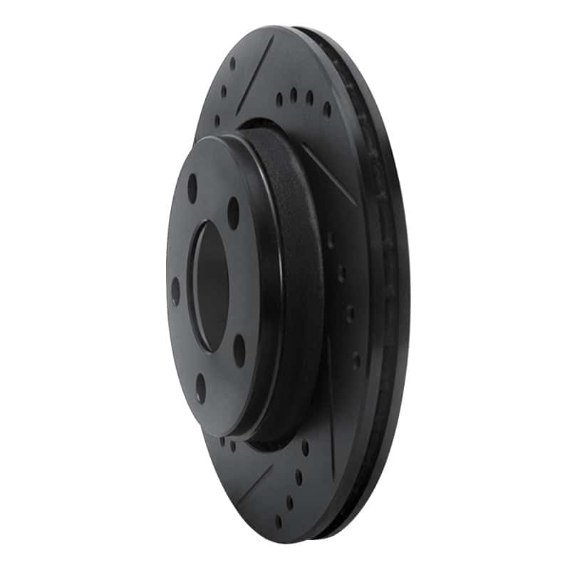 R1 Concepts — R1 85-91 Audi 5000CS Turbo Quattro Rear Left Drilled & Slotted Black Brake Rotor
R1 Brake Rotor Drill - view 2