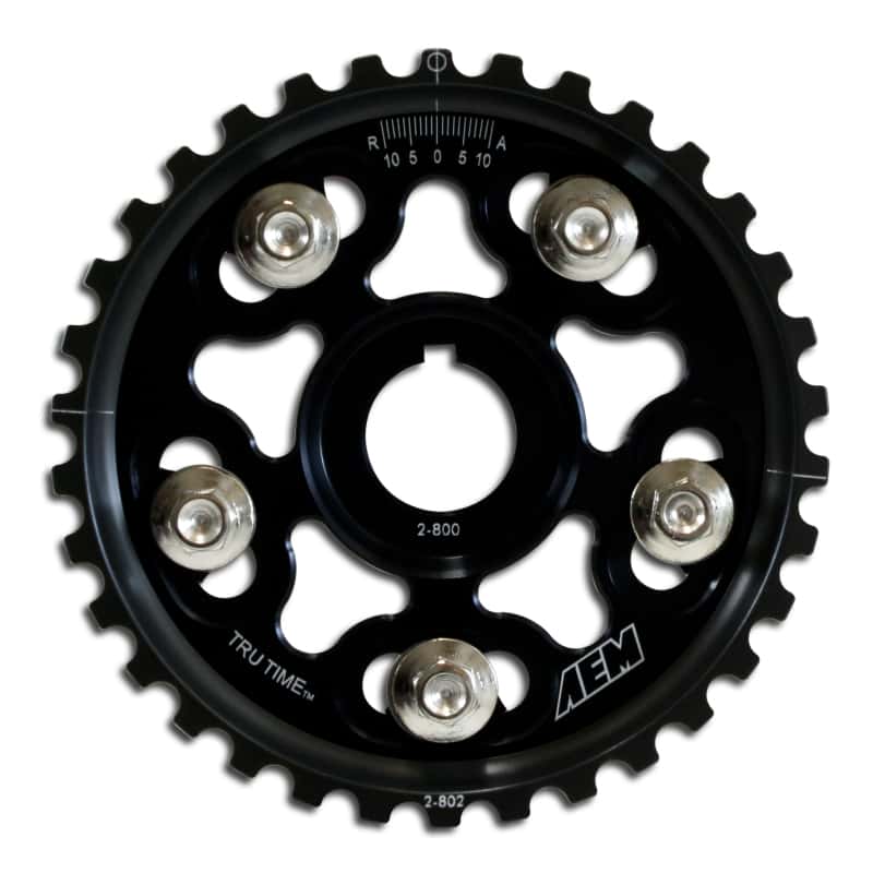 AEM — AEM 90-91 Acura Interga RS LS GS & GSR/ 99-00 Honda Civic Si Black Tru-Time Cam Gear
Adjustable Cam Gears
Tru-Time Cam Gear - view 1