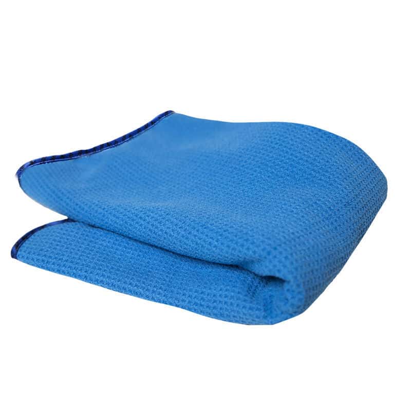 Chemical Guys — Chemical Guys Waffle Weave Glass & Window Microfiber Towel - 24in x 16in - Blue - view 3