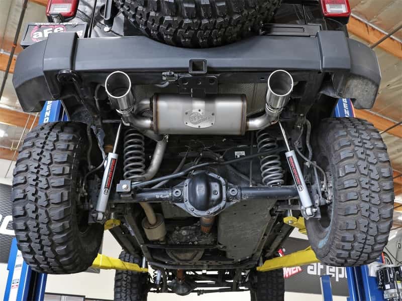 aFe — aFe Rebel Series 2.5in 409 SS Axle-Back Exhaust w/Polished Tips 07+ Jeep Wrangler (JK) V6 3.6L/3.8L
Axle-Back Exhaust - view 7