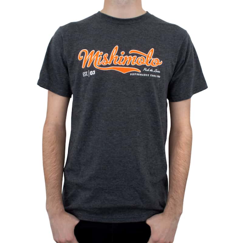 Mishimoto — Mishimoto Mens Athletic Script Gray T-Shirt - Small - view 1