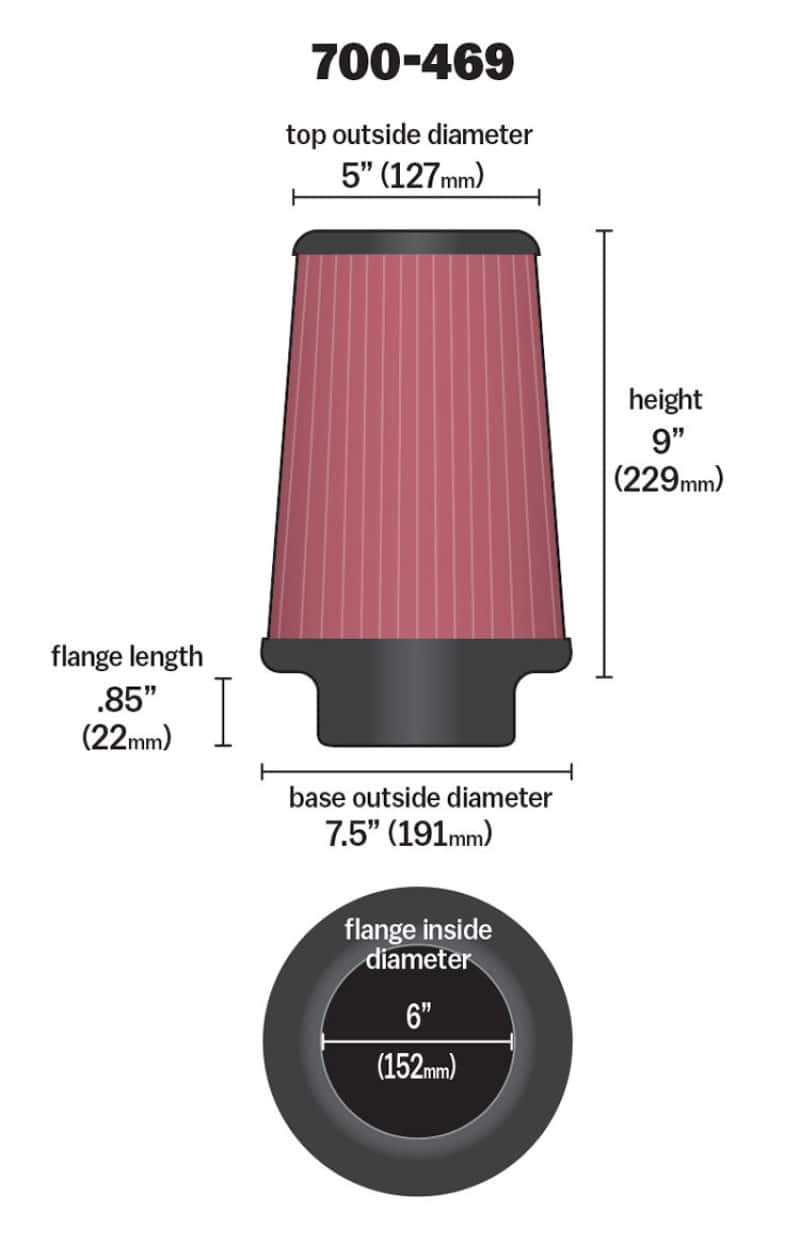 Airaid — Airaid Universal Air Filter - Cone 6 x 7 1/4 x 5 x 9 - view 4