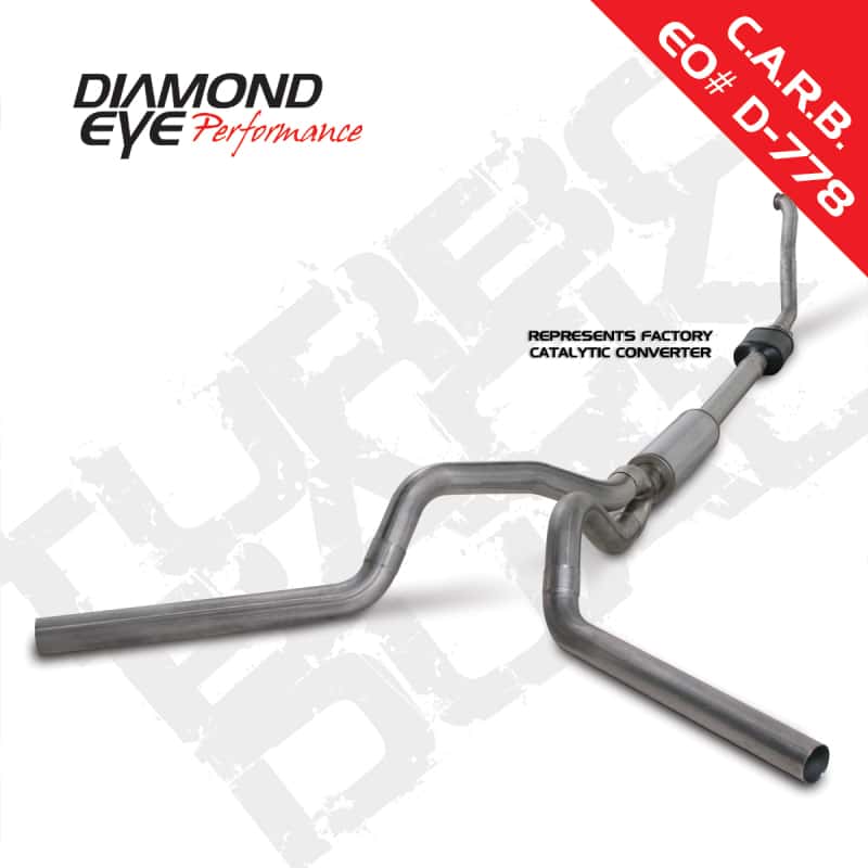 Diamond Eye Performance — Diamond Eye KIT 4in Turbo Back DUAL SS: 94-97 FORD 7.3L F250/F350 PWRSTROKE NFS W/ CARB EQUIV STDS
KIT; 4in.; TBDL; SS: - view 2