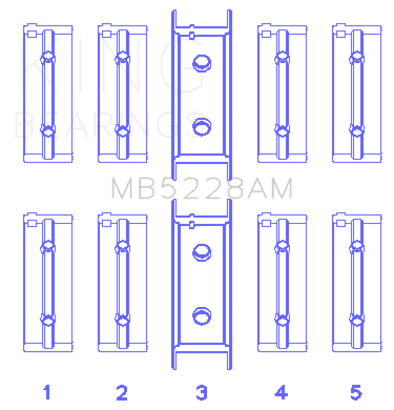 King Engine Bearings — King Engine Bearings Mitsubishi 4G52 (Size +0.50mm) Main Bearing Set
Engine Bearing - view 1