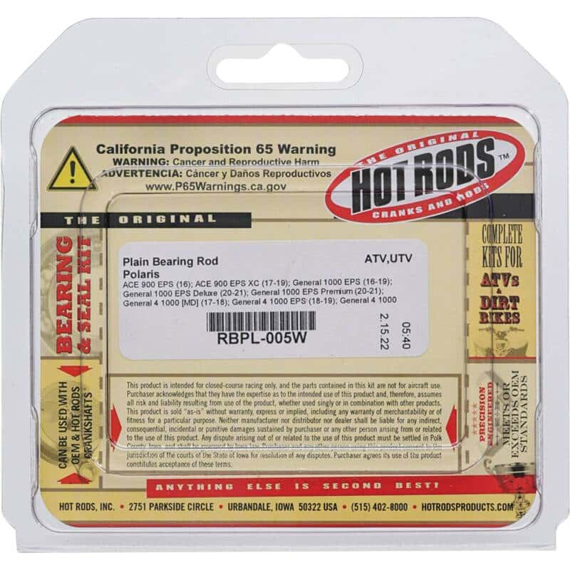 Hot Rods — Hot Rods 11-13 Polaris RZR 900 XP 900cc Plain Bearing Rod - view 4