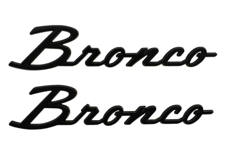 Ford Racing — Ford Racing 21-24 Bronco Classic Script Fender Badge Kit - Gloss Black
Decal - view 2