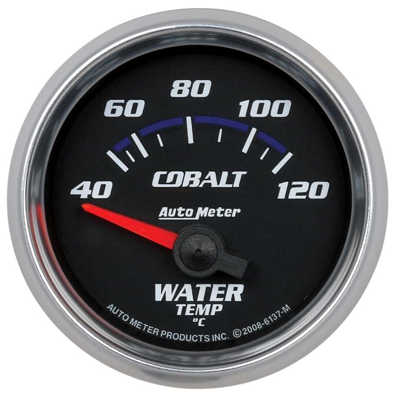 AutoMeter — Autometer Cobalt 52mm Short Sweep Electronic 40-120 Deg C Water Temperature Gauge
GA 2" WTMP 120C E CB - view 1
