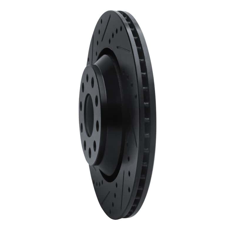 R1 Concepts — R1 15-25 Volkswagen GTI Rear Left Drilled & Slotted Black Brake Rotor
R1 Brake Rotor Drill - view 2