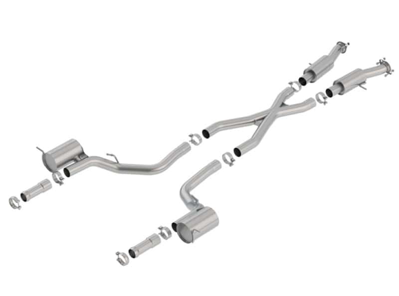 Borla — Borla 2018+ Jeep Grand Cherokee TrackHawk 6.2L V8 AWD 3in S-Type CatBack Exhaust (Uses Factory Tips)
Cat-Back System - view 2