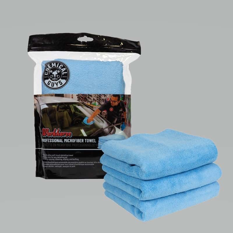 Chemical Guys — Chemical Guys Workhorse Professional Microfiber Towel - 16in x 16in - Blue - 3 Pack - view 1