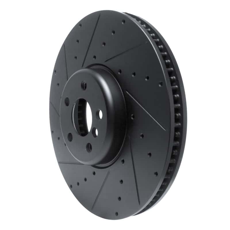 R1 Concepts — R1 16-25 BMW i5 Left Front Drilled & Slotted Black Brake Rotor
R1 Brake Rotor Drill - view 2