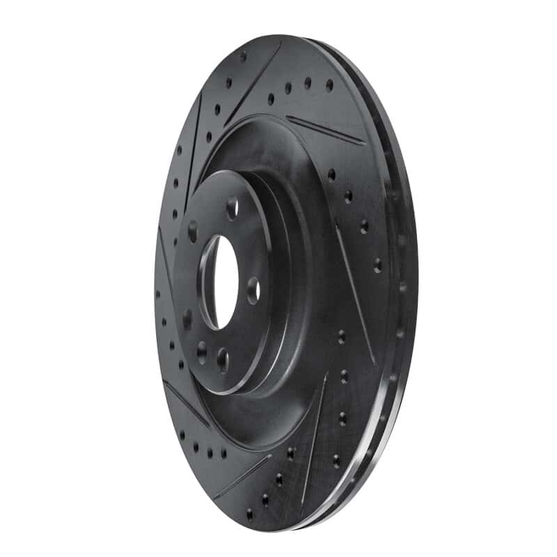 R1 Concepts — R1 16-26 Polestar Polestar 2 Rear Left Drilled & Slotted Black Brake Rotor
R1 Brake Rotor Drill - view 4