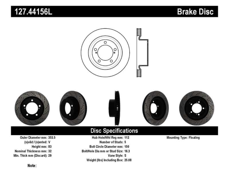 Stoptech — StopTech 07-09 Toyota Tundra / 08-09 Toyota Sequoia Front Left Slotted & Drilled Rotor
Disc Brake Rotor
Slot/Drill Rotor - view 6